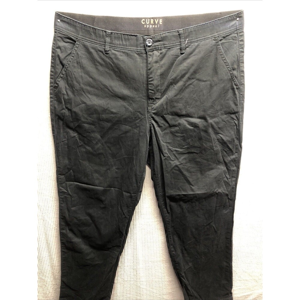 Curve Appeal Women’s Pants Size 14 Black Khaki Casual Work